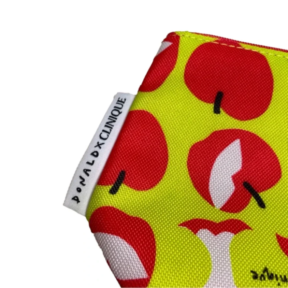 CLINIQUE Nwot donald X apple lips cosmetic bag